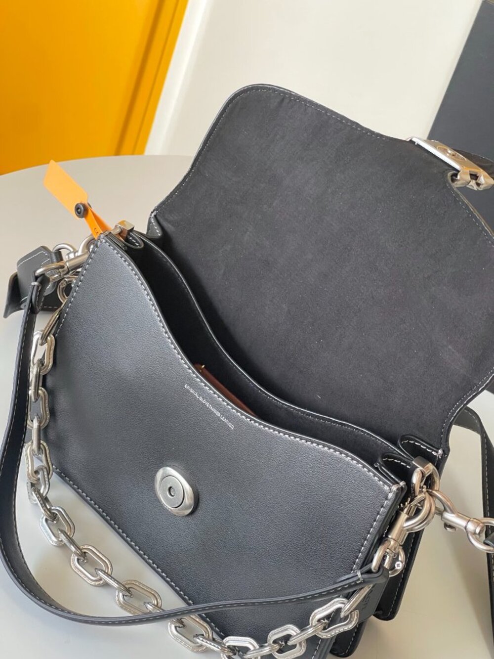 Coach Women's Chain Tabby Shoulder Bag Silver/Black - Picture 7 of 7